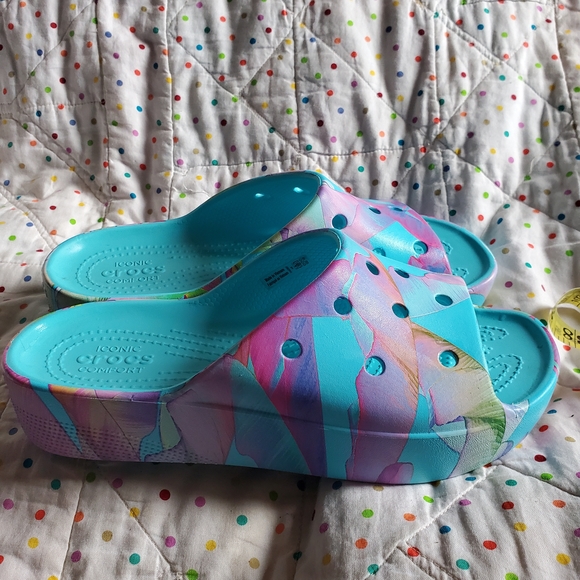 Crocs  Colorful Slide Sandals - Picture 1 of 8